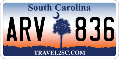 SC license plate ARV836