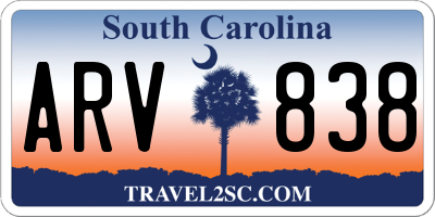 SC license plate ARV838