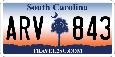 SC license plate ARV843