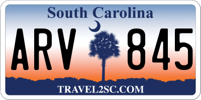 SC license plate ARV845
