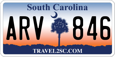 SC license plate ARV846
