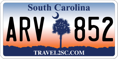 SC license plate ARV852