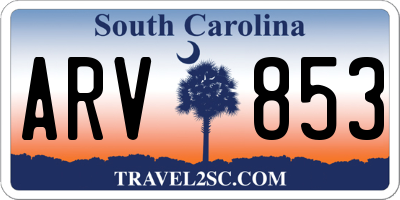 SC license plate ARV853