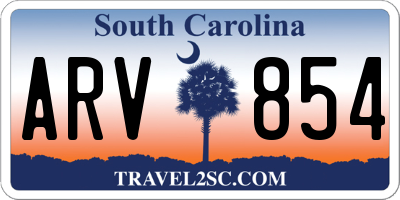 SC license plate ARV854