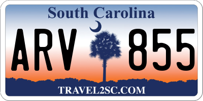 SC license plate ARV855