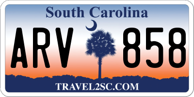 SC license plate ARV858