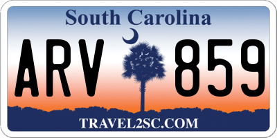 SC license plate ARV859