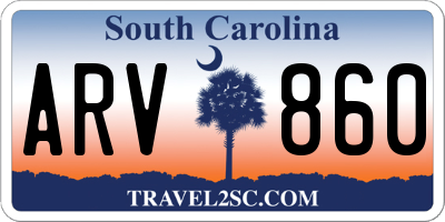 SC license plate ARV860