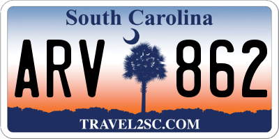 SC license plate ARV862