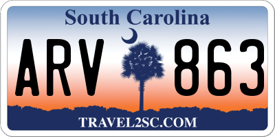 SC license plate ARV863