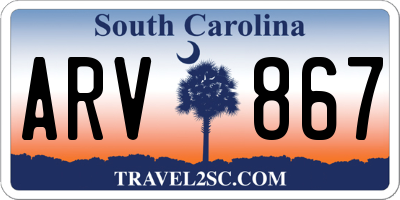 SC license plate ARV867