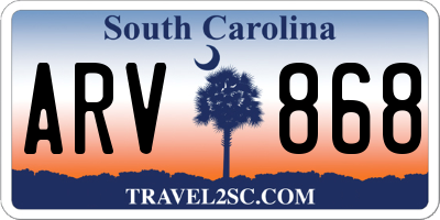 SC license plate ARV868