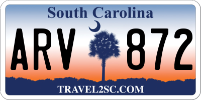 SC license plate ARV872