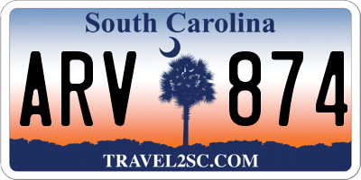 SC license plate ARV874