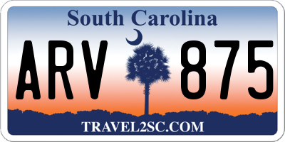 SC license plate ARV875