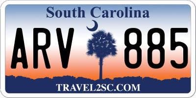 SC license plate ARV885