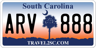 SC license plate ARV888