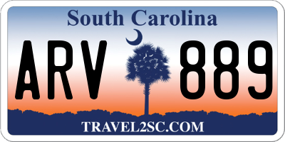 SC license plate ARV889