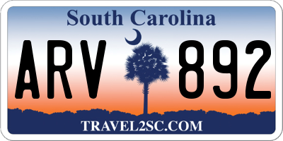 SC license plate ARV892