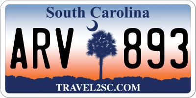 SC license plate ARV893