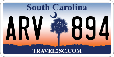 SC license plate ARV894