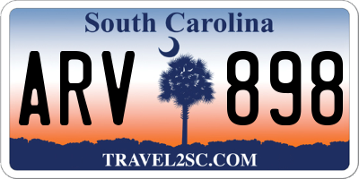 SC license plate ARV898