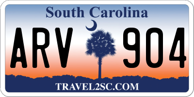 SC license plate ARV904