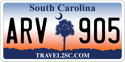 SC license plate ARV905