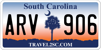 SC license plate ARV906