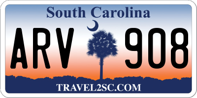 SC license plate ARV908