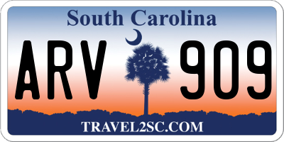 SC license plate ARV909