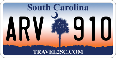 SC license plate ARV910