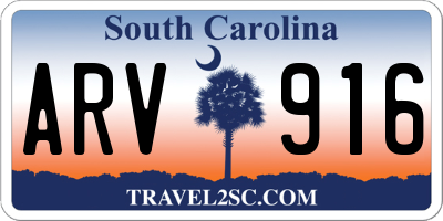 SC license plate ARV916