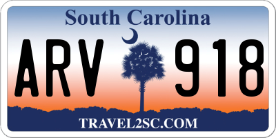 SC license plate ARV918