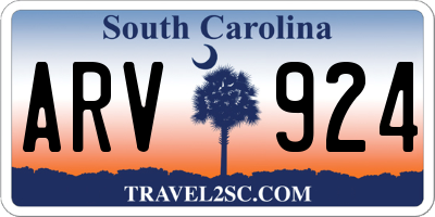 SC license plate ARV924