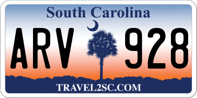 SC license plate ARV928