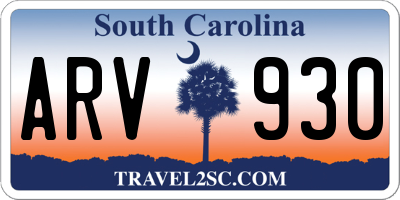 SC license plate ARV930