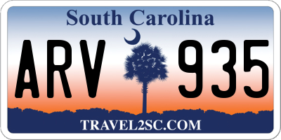 SC license plate ARV935