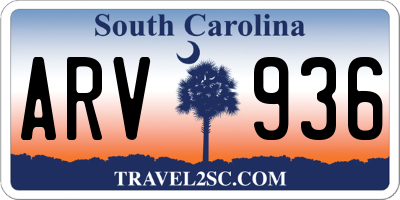 SC license plate ARV936