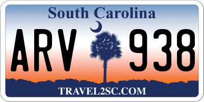 SC license plate ARV938