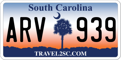 SC license plate ARV939