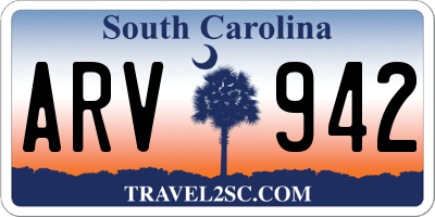SC license plate ARV942