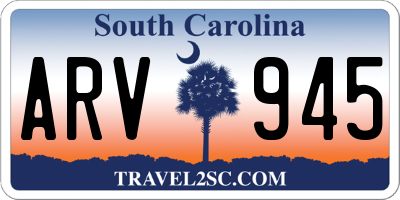 SC license plate ARV945