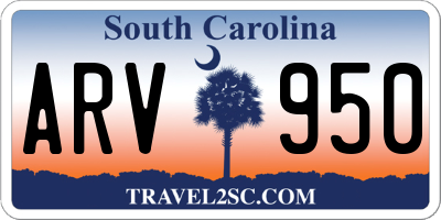 SC license plate ARV950