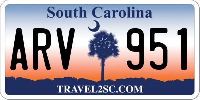 SC license plate ARV951