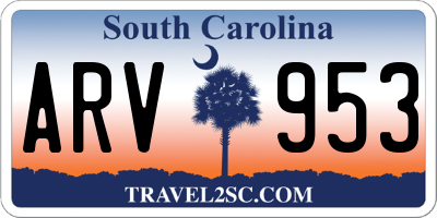 SC license plate ARV953