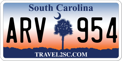 SC license plate ARV954