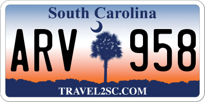 SC license plate ARV958
