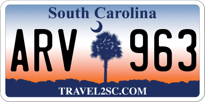 SC license plate ARV963