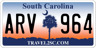 SC license plate ARV964